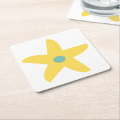 花おもしろい スクエアペーパーコースター (アングル)