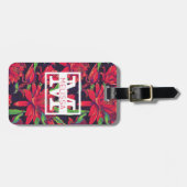 花およびハチドリ|のモノグラム ラゲッジタグ (正面横)