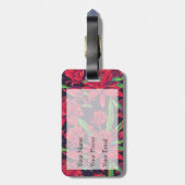 花およびハチドリ|のモノグラム ラゲッジタグ (裏面縦)