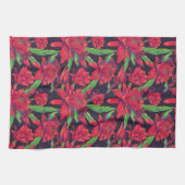花およびハチドリ キッチンタオル (横)