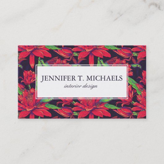 花およびハチドリ 名刺 (正面)