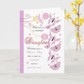 花およびバターが付いている娘の母の日カード カード (黄色い花)