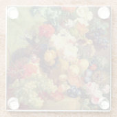 花およびフルーツが付いている静物画 ガラスコースター (裏面)