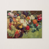 花およびフルーツが付いている静物画 ジグソーパズル (横)