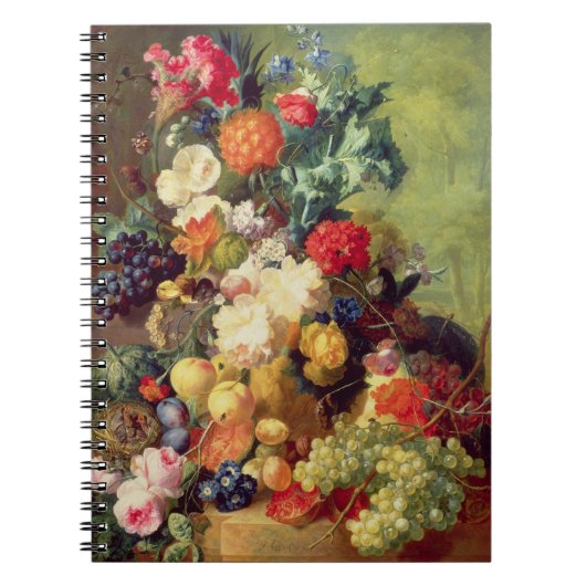 花およびフルーツが付いている静物画 ノートブック (正面)