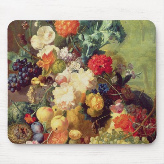 花およびフルーツが付いている静物画 マウスパッド (正面)