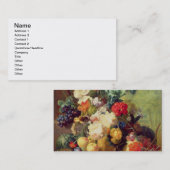 花およびフルーツが付いている静物画 名刺 (正面/裏面)