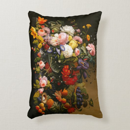 花およびフルーツのアクセントの枕 アクセントクッション (正面(垂直))