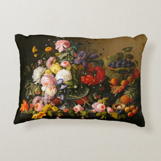 花およびフルーツのアクセントの枕 アクセントクッション (裏面)