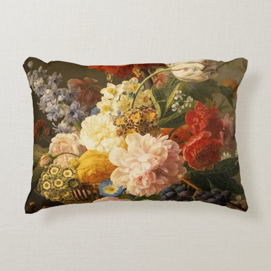花およびフルーツ1827年が付いている静物画 アクセントクッション (正面)
