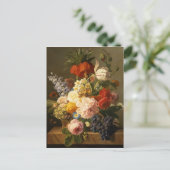 花およびフルーツ1827年が付いている静物画 ポストカード (スタンド正面)