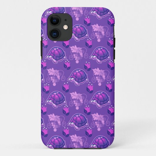 花およびブドウのカメパターン Case-Mate iPhoneケース (裏面)
