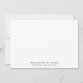 花およびレースの青い誕生の発表 案内状 (裏面)