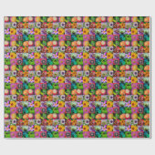 花および創造物の包装紙 ラッピングペーパー (フラット)