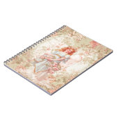 花および天使のヴィンテージのコラージュ ノートブック (左側)