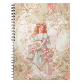 花および天使のヴィンテージのコラージュ ノートブック (正面)