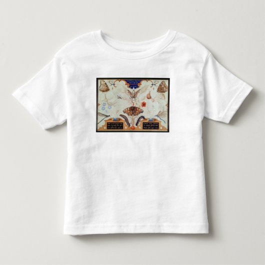花および昆虫1591年が付いている二部作 トドラーTシャツ (正面)