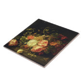 花および昆虫1711年(パネルの油) タイル (側面)