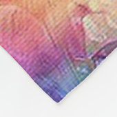 花および熱狂するなガラスを持つウェルシュコーギー フリースブランケット (角)