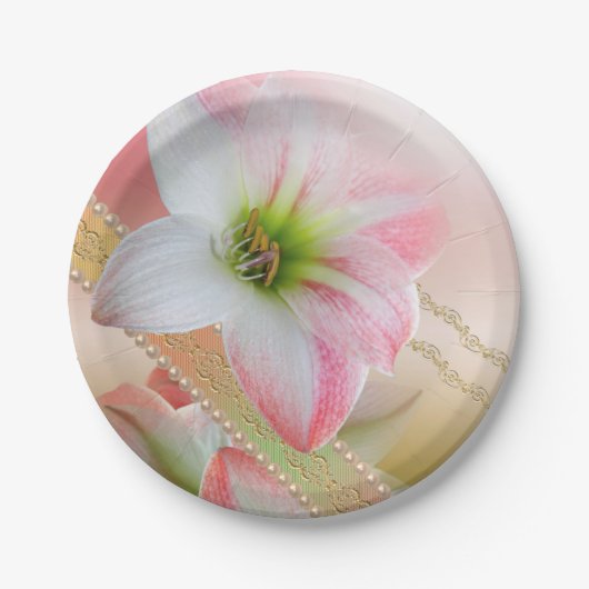 花および真珠 ペーパープレート (正面)