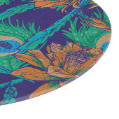 花および羽|のモノグラム カッティングボード (角)