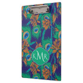 花および羽|のモノグラム クリップボード (左)