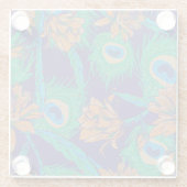 花および羽 ガラスコースター (裏面)