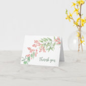 花および葉の枝とのサンキューカード カード (黄色い花)