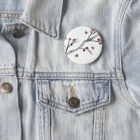 花および蜂 缶バッジ (インサイチュ)