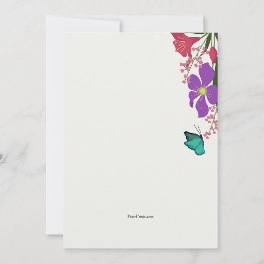 花および蝶招待状 招待状 (裏面)