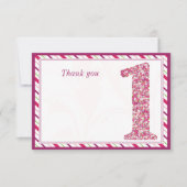 花および蝶最初誕生日は感謝していしています サンキューカード (正面)