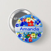 花および蝶~の名前ボタン 缶バッジ (正面&裏面)