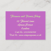 花および蝶-名刺 名刺 (裏面)