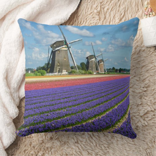 花および風車の装飾用クッション クッション (ブランケット)