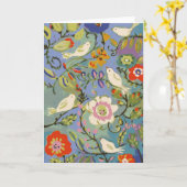 花および鳥の挨拶状 カード (黄色い花)