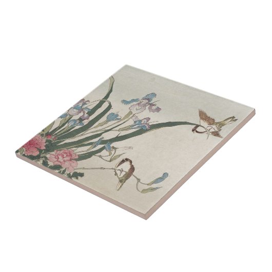 花および鳥 タイル (側面)