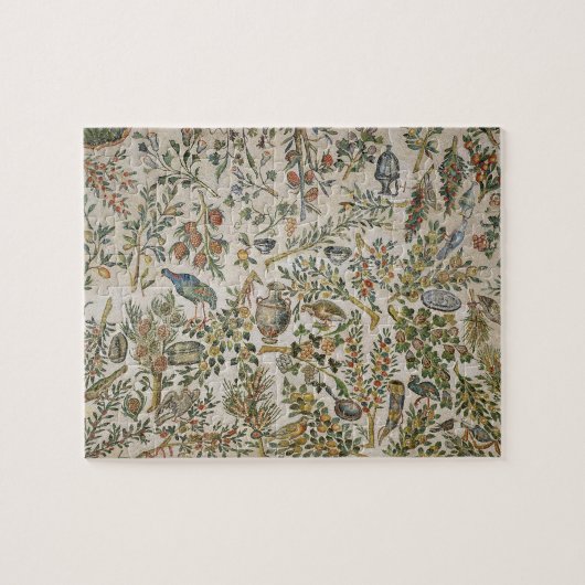 花および鳥(モザイク)が付いている天井の装飾 ジグソーパズル (横)