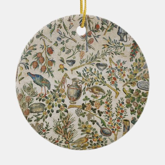 花および鳥(モザイク)が付いている天井の装飾 セラミックオーナメント (正面)