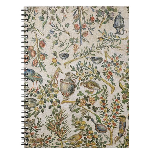 花および鳥(モザイク)が付いている天井の装飾 ノートブック (正面)