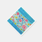 花お洒落とハートのあるイスラエル国旗 スタンダードカクテルナプキン (角)