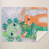 花お洒落と猫 シェルパブランケット (正面(横))