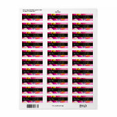 花お洒落と蝶の青ピンク黄色 ラベル (フルシート)