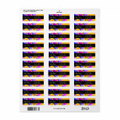 花お洒落と蝶の青ピンク黄色 ラベル (フルシート)