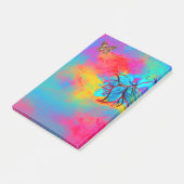 花お洒落と蝶ピンクブルーイエロー ポストイット (アングル)