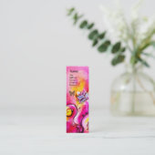 花お洒落と金ゴールド スキニー名刺 (スタンド正面)