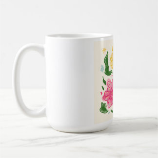 花お洒落のイラストレーション – 手描き コーヒーマグカップ