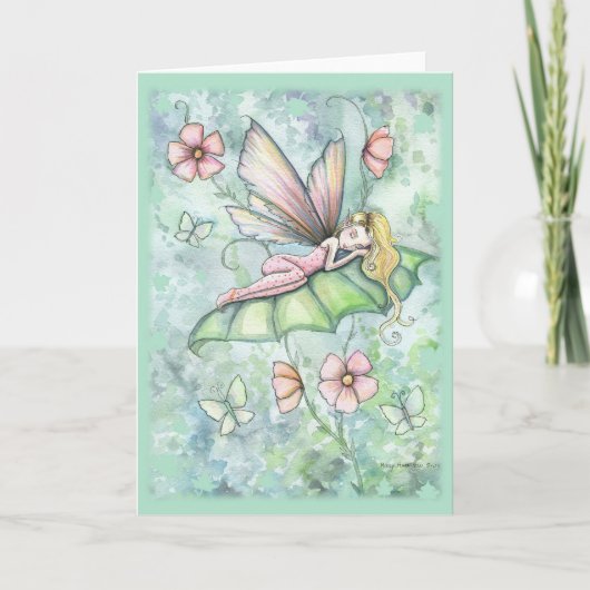 花お洒落の妖精のグリーティングカード カード (正面)