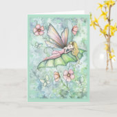 花お洒落の妖精のグリーティングカード カード (黄色い花)