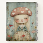 花お洒落の草地に咲くキノコのカスタム妖精 ノートブック (裏面)