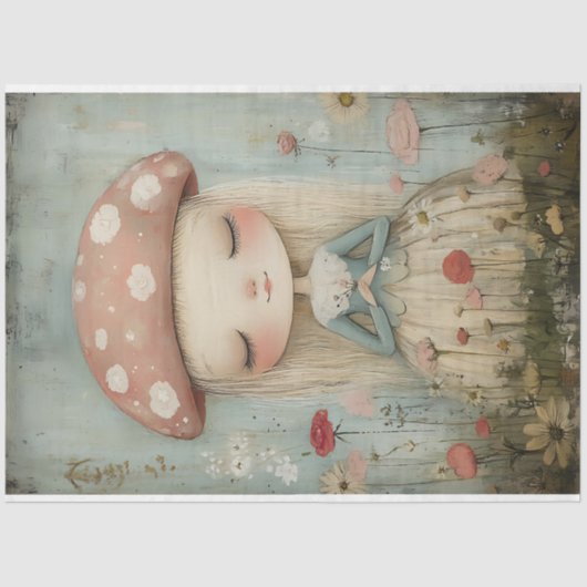 花お洒落の草木芸術に登場するキノコの妖精 薄葉紙 (正面)